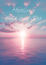 Healing shining sun and sea 3 - pink