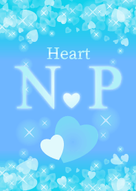 N&Pイニシャル運気UP!幸せのハート青ブルー