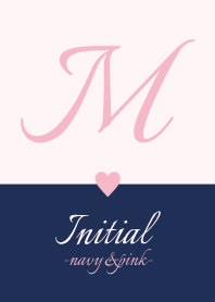 Initial "M" -navy&pink-