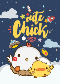 Cute Chick Galaxy Navy Blue