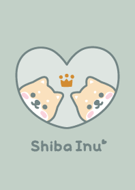 柴犬 王冠 [暗綠色]