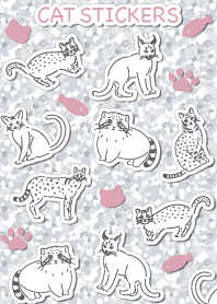 Cat Sticker Glitter Y2K Korean Gal
