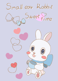 small ear rabbit sweet time-blue-