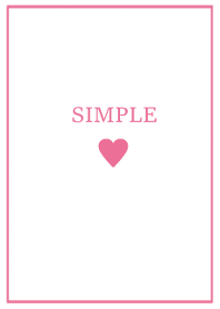 SIMPLE HEART /white pink