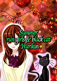 Summer run girls & black cat Hurikin
