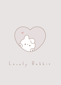 Rabbit in Heart(line)/beige gray
