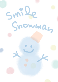 Colorful snow and Smile Snowman