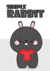 Simple Love Cute Black Rabbit