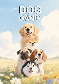 Love Kawaii Dog Gang in Flower field(JP)
