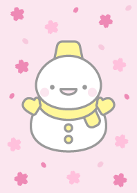 Cherry Blossoms: Yellow Snowman Theme 7