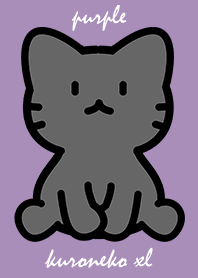 sitting black cat XL purple.