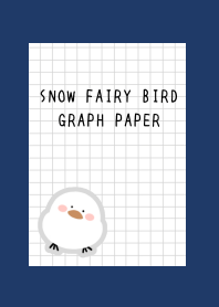 SNOW FAIRY BIRD GRAPH PAPER-NAVY BLUE