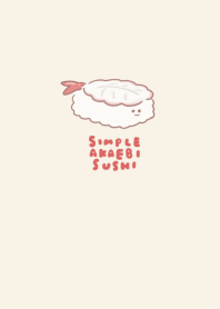 simple red shrimp sushi beige