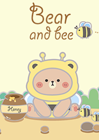 Bear and Bee on yellow!