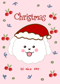 Dog Merry Christmas pink minimal