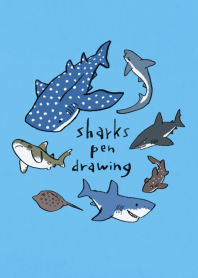Sharks pen drawing