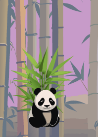 Panda in the bamboo forestonlightpurpleJ
