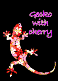 Gecko with cherry