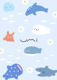 blue The sea playing with flowers 02_2