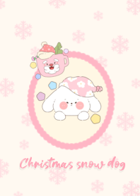 Christmas snow dog