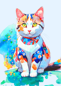 Cat looking this way05blue