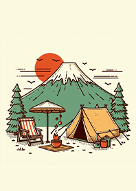富士山のふもとでキャンプ