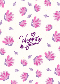 Happy flower-和紙×ピンク×紫-
