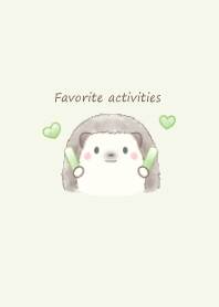 Hedgehog and Favorite activities-green-