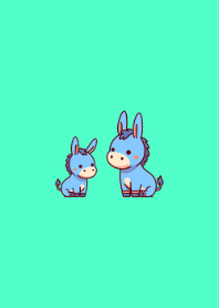 Cute blue donkey