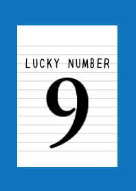 LUCKY NUMBER 9 NOTEBOOK/BLUE/WHITE