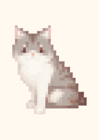 ธีมศิลปะพิกเซลแมวสีน้ำตาล 04
