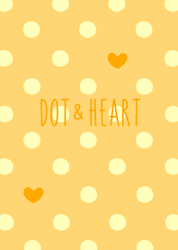 Dot & Heart*yellow & orange
