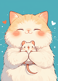 Cat hugging a mouse JP
