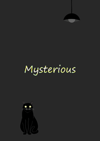 Mysterious luminous black cat
