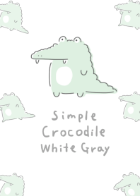 Simple crocodile white gray