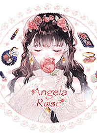 Sweet girl with Angela roses