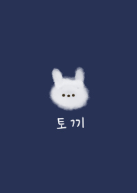 Navy. Fluffy rabbit. Korean.