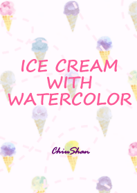 ICE CREAM WITH WATERCOLOR !