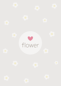 ดอกไม้ <หัวใจ> สีเทาเบจ.