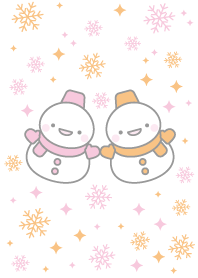 ピンクオレンジ:スノーマンコンビ着せかえ