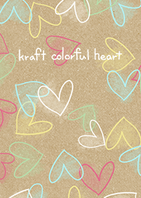 クラフト紙*カラフル手描きハート
