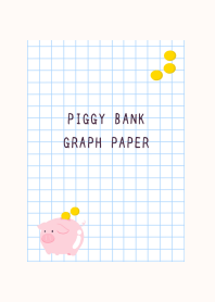 PIGGY BANK GRAPH PAPER-CREAM PINK