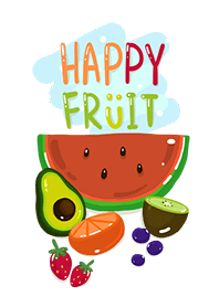 Happy colorful fruits.