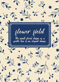 floret pattern-flower field-navy&beige2