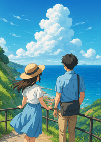 Ocean Cliffside Summer Horizon