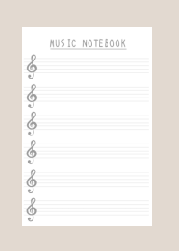 GRAY COLOR MUSICAL NOTES/BEIGE