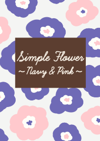 Simple Flower ~Navy&Pink~