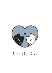 黑白貓 - dusty blue.*