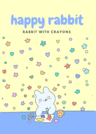 Happy rabbit : with crayons