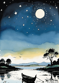 ทะเลสาบและท้องฟ้าที่เต็มไปด้วยดวงด 3NF